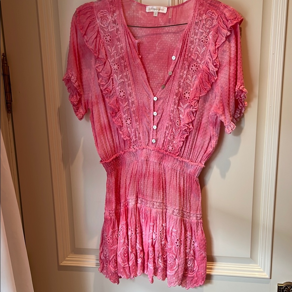 Loveshack Fancy pink mini dress